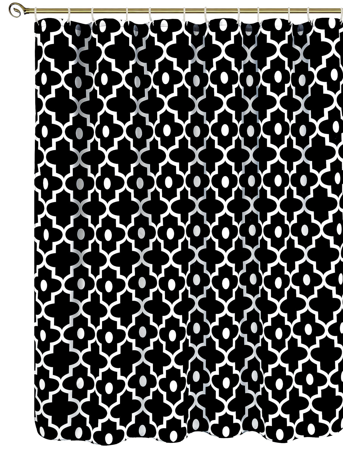 Biscaynebay Textured Fabric Shower Curtains For Bathroom 72' X 72', Black Morocco Pearl Printed Linen Modern Hotel Luxury Qual