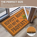 Funny Door Mat For Front Door, Frog Coir Doormat For Outside Entrance Hippity Hoppity Get Of My Property Welcome Mats 30X17 Inch