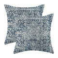 Gohdiwh Boho Pillow Covers 20X20 Set Of 2, Blue Carpet Pattern Decorative Throw Pillows Linen Ethnic Design Farmhouse Cushion Pi