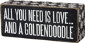 Primitives by Kathy 104073 Box Sign-Goldendoodle, 6x2.5 inches, Black, White