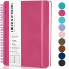 Raspberry Lined Spiral Journal Notebook With 160 Pages, 8  5.7In, A5 Spiral Notebook, Journaling Notebooks For Work, School, Wom