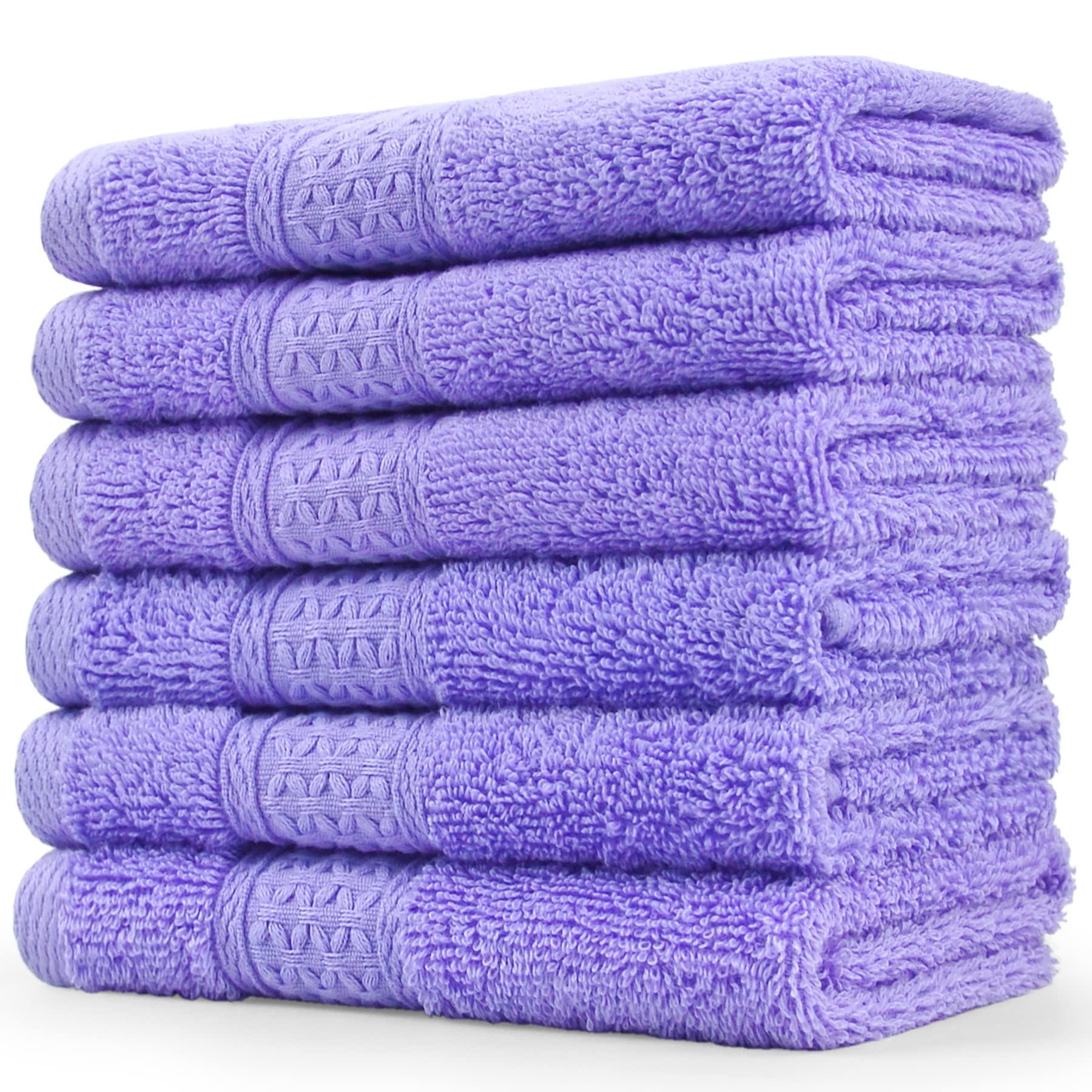Cleanbear Wash Cloths Cotton Facecloths, Large Face Cloths 6 Ultra-Soft Washcloths for Bathroom and Guestroom, Fade-Resistant Fa