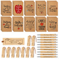 Yeaqee 90 Pcs First Day Of School Teacher Appreciation Gifts Bulk 30 Thank You Kraft Notebooks 30 Teacher Pens 30 Wood Inspirati