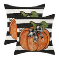 Gohdiwh Fall Pillow Covers 22X22 Set Of 2 Pumpkin Maple Leaves And Stripes Fall Decor Pillowcase Linen Autumn Thanksgiving Decor