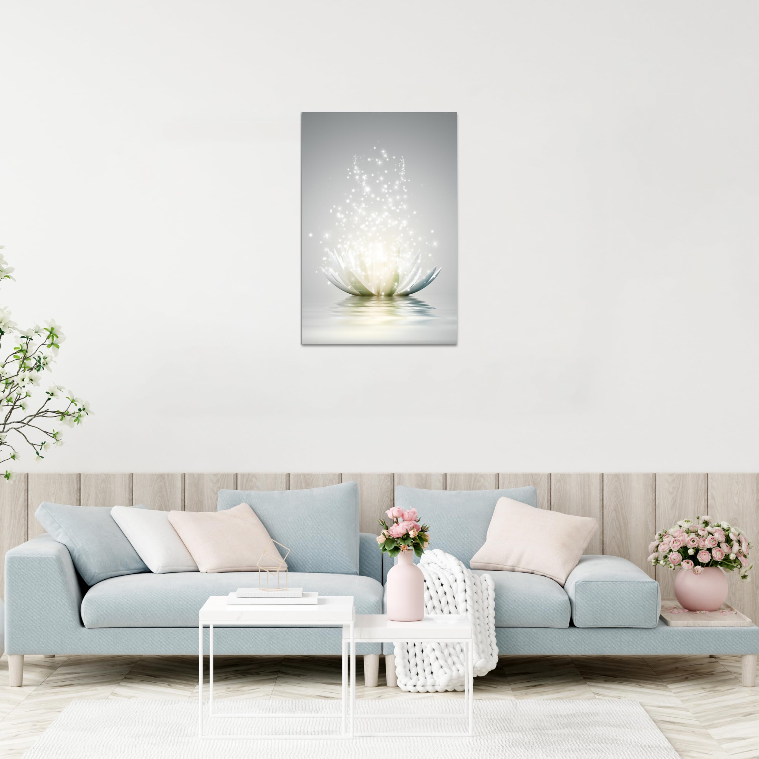 Lotus Floral Canvas Prints Art For Zen Office Wall Art Meditation Pictures Modern Artwork Poster For Zen Wall Spa Photo Yoga Roo