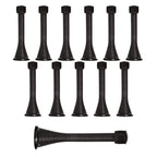 Kiseer 12 Pack Spring Door Stops 3 1/4' Flexible Heavy Duty Spring Door Stopper With Rustproof Screw Rubber Bumper Tips (Black)
