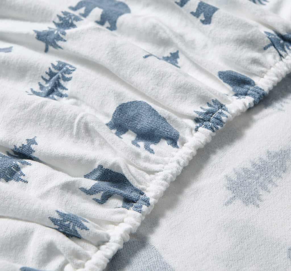 Eddie Bauer - Queen Sheets, Cotton Flannel Bedding Set, Brushed For Extra Softness, Cozy Home Decor (Bears & Trees, Queen)