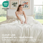 Bedsure King Size Comforter Set - 7 Pieces White King Bedding Set For All Seasons, Boho Contrasting Design Bed In A Bag With Comforter, Sheets, Pillowcases & Shams