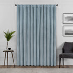 Eclipse Harper Velvet Rod Pocket Curtains For Bedroom, Single Panel, 50 In X 63 In, Blue