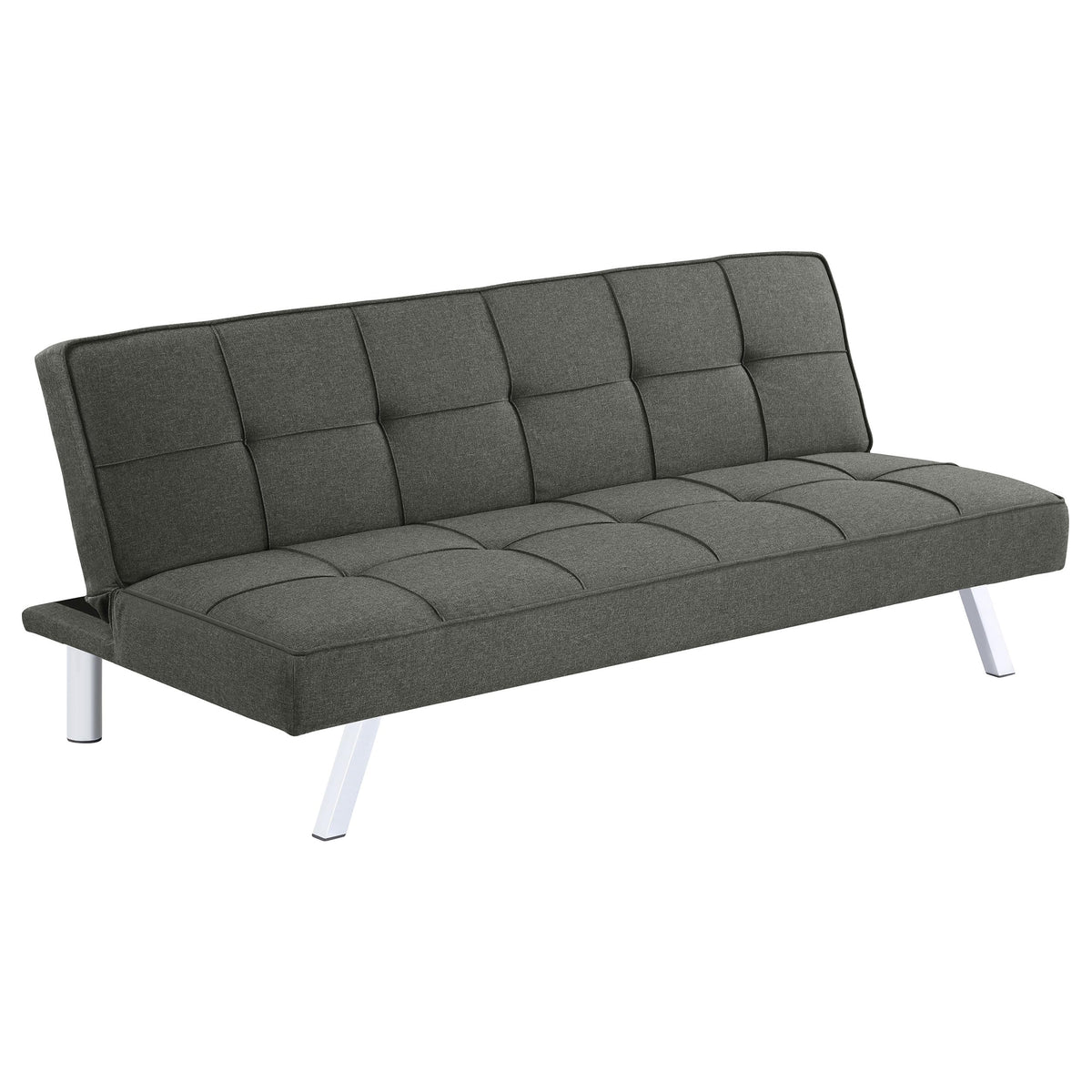 Coaster Joel Modern Fabric Upholstered Tufted Sofa Bed in Gray