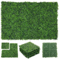 Zxmoto 10'' X 10'' Artificial Boxwood Hedge Panels 24Pcs Faux Greenery Wall Privacy Hedge Screen, Grass Wall Decoration Faux Gre