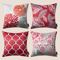 Phantoscope Set Of 4 New Living Series Valentines Day Pillows Leaf Geometric Throw Decorative Velvet Pillow Cover Cushion Cover,