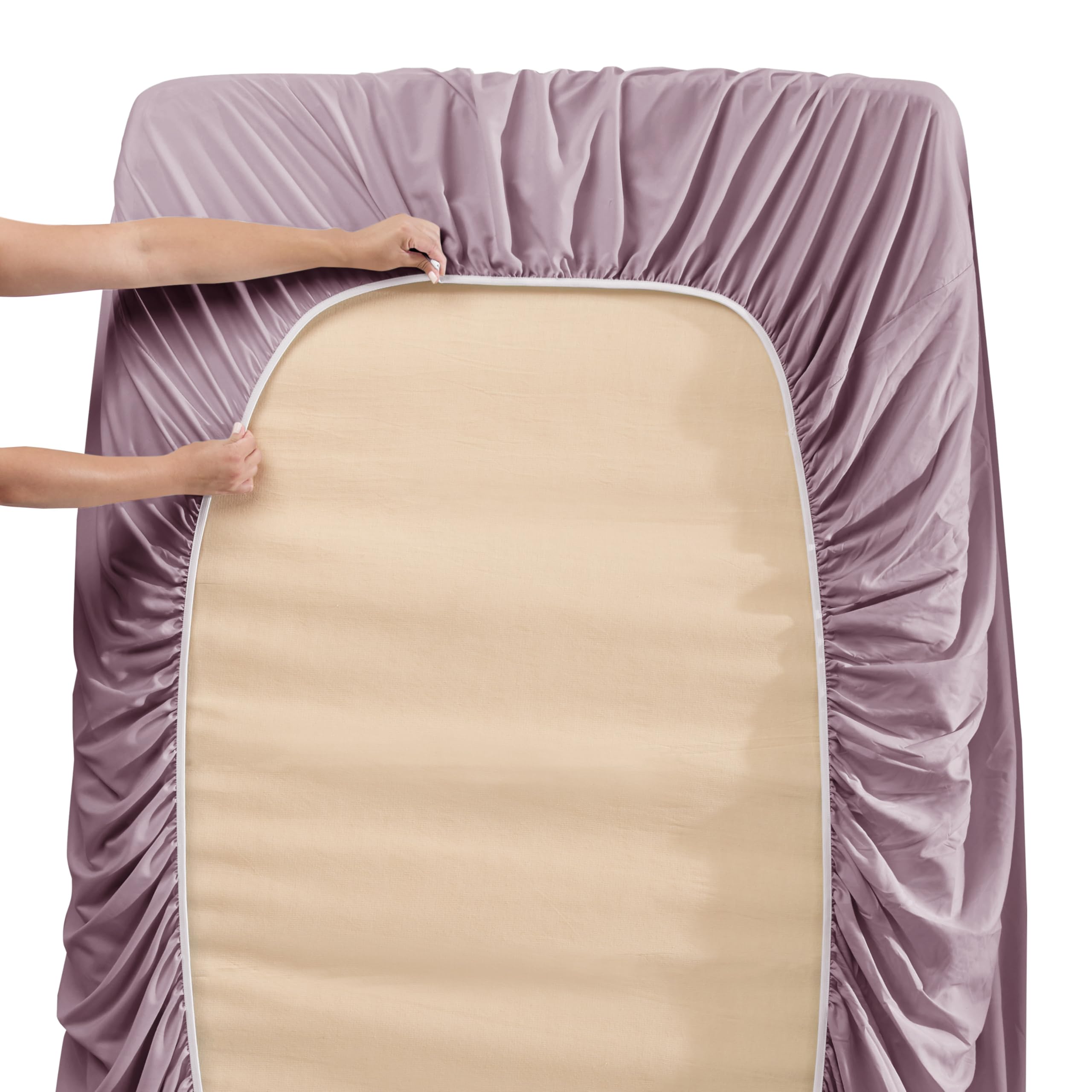 Nestl Extra Deep Pocket Sheets - Fits Mattress 18-24 Inches Deep, Extra Deep Pocket Full Size Sheets Sets, 4 Piece Full Size Sheets, Full Sheets Deep Pocket, Dusty Purple