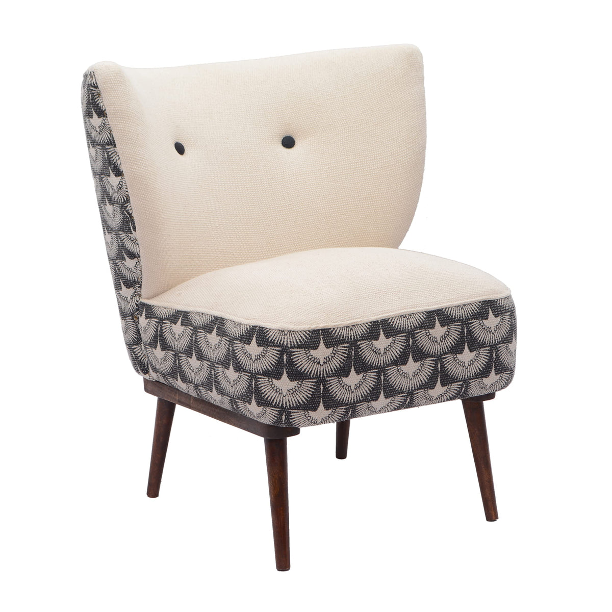 Trade Am Handmade Cream Animal Print Natural Cotton Chair