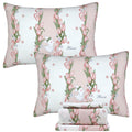 Fadfay Twin Xl Floral Sheets For College Girls Premium Percale Cotton Pink Flower Bed Sheet With Cute Bowknot Design Shabby Vint