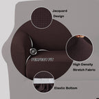 Turquoize Stretch Sofa Slipcover 2 Pieces Sofa Cover Couch Cover For 2 Cushion Couch Washable Furniture Protector Covers With Elastic Bottom Feature Thick Jacquard Fabric (Loveseat, Brown)