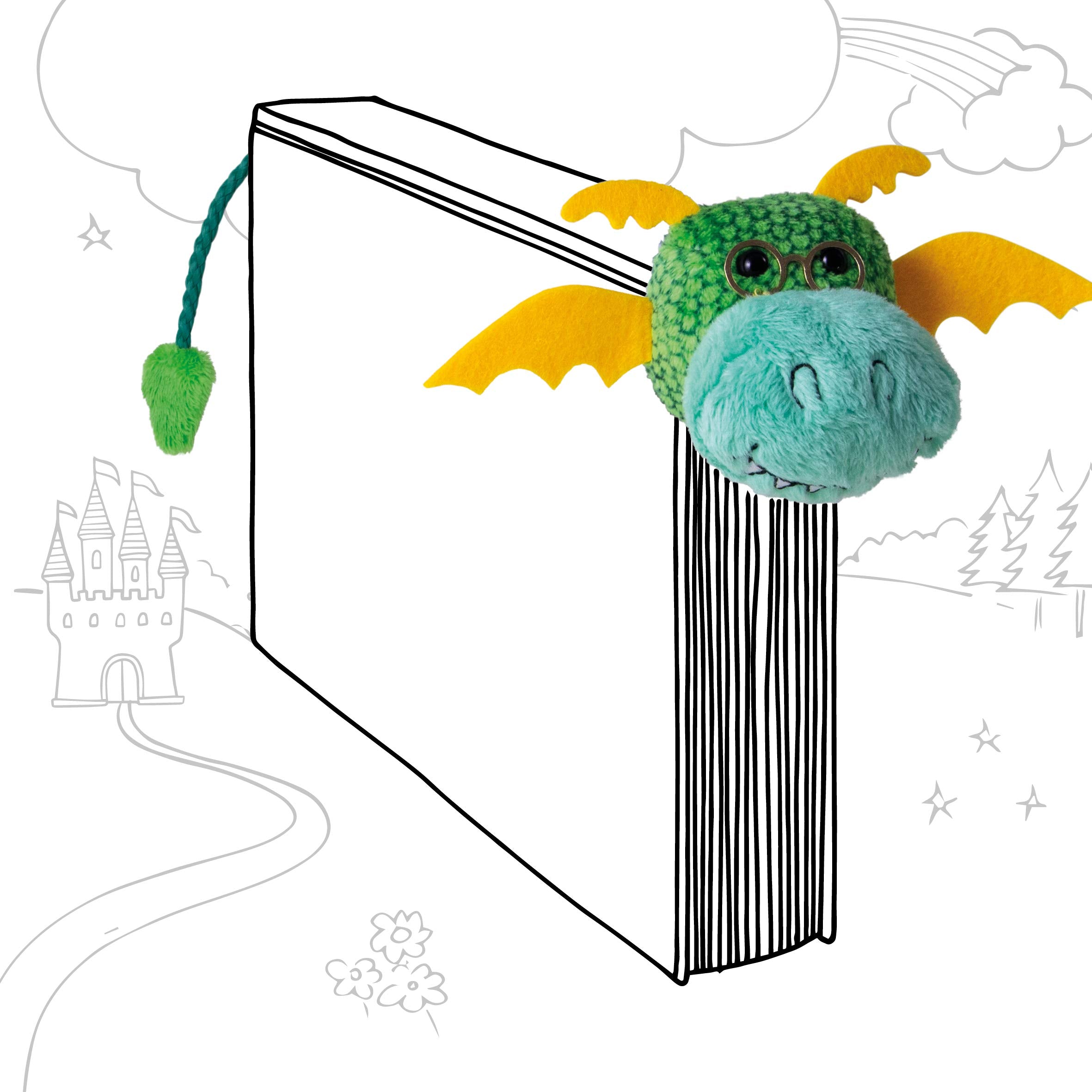 If Book-Tails Bookmark - Dragon,Green