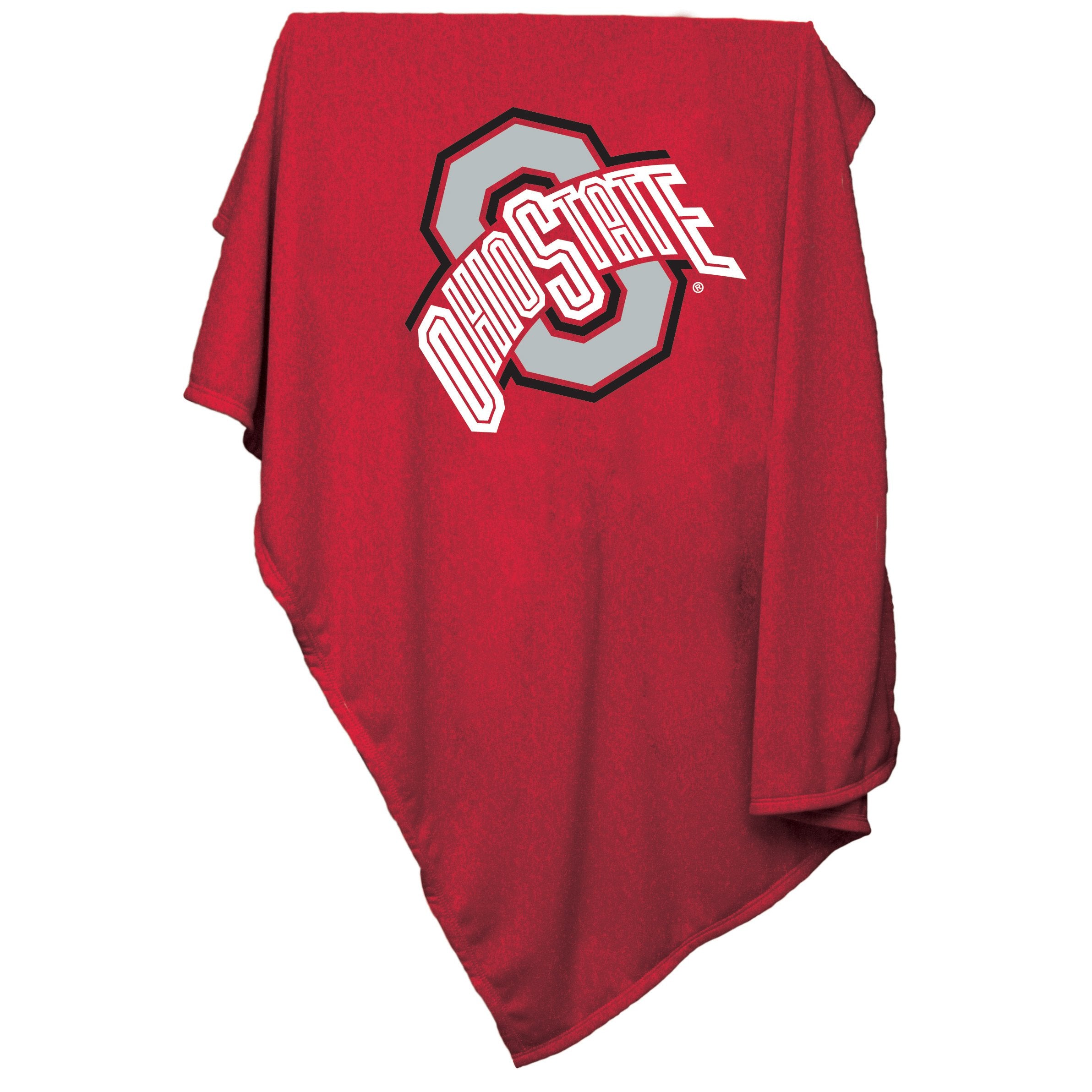 Logo Brands NCAA Ohio State Buckeyes Sweatshirt Blanket Team Color - Perfect for Bedroom Decor, Stadium Blanket, Camping, Great 