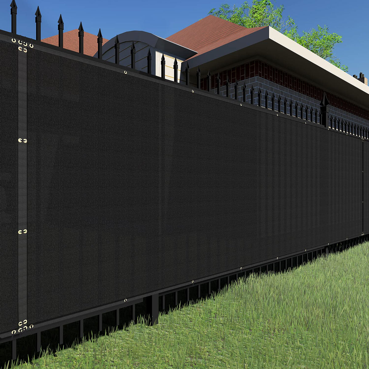 Tang Sunshades Depot Privacy Fence Screen Black 5' X 33' Heavy Duty Commercial Windscreen Residential Fence Netting Fence Cover
