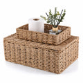Bathroom Organizers and Storage Basket and Tary, Paper Rope Basket with Lid