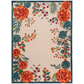 Nourison Aloha Indoor/Outdoor Ivory Multicolor 9' X 12' Area Rug, Easy-Cleaning, Non Shedding, Bed Room, Living Room, Dining Roo