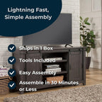 Martin Svensson Home Sierra 65" Solid Wood Tv Stand, Grey