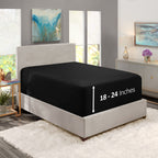 Nestl Black Twin Xl Fitted Sheet Only, Extra Deep Pocket Fitted Bed Sheet, 1800 Microfiber Xl Twin Fitted Sheet, Ultra Soft Fitted Sheet Twin Xl Fits Up To 24 Inch Mattress