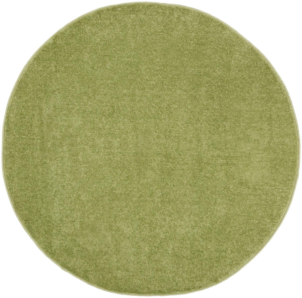 Nourison Essentials Indoor/Outdoor Green 4' X Round Area -Rug, Easy -Cleaning, Non Shedding, Bed Room, Living Room, Dining Room, Backyard, Deck, Patio (4 Round)