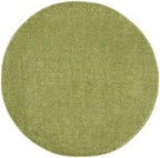 Nourison Essentials Indoor/Outdoor Green 4' X Round Area -Rug, Easy -Cleaning, Non Shedding, Bed Room, Living Room, Dining Room, Backyard, Deck, Patio (4 Round)