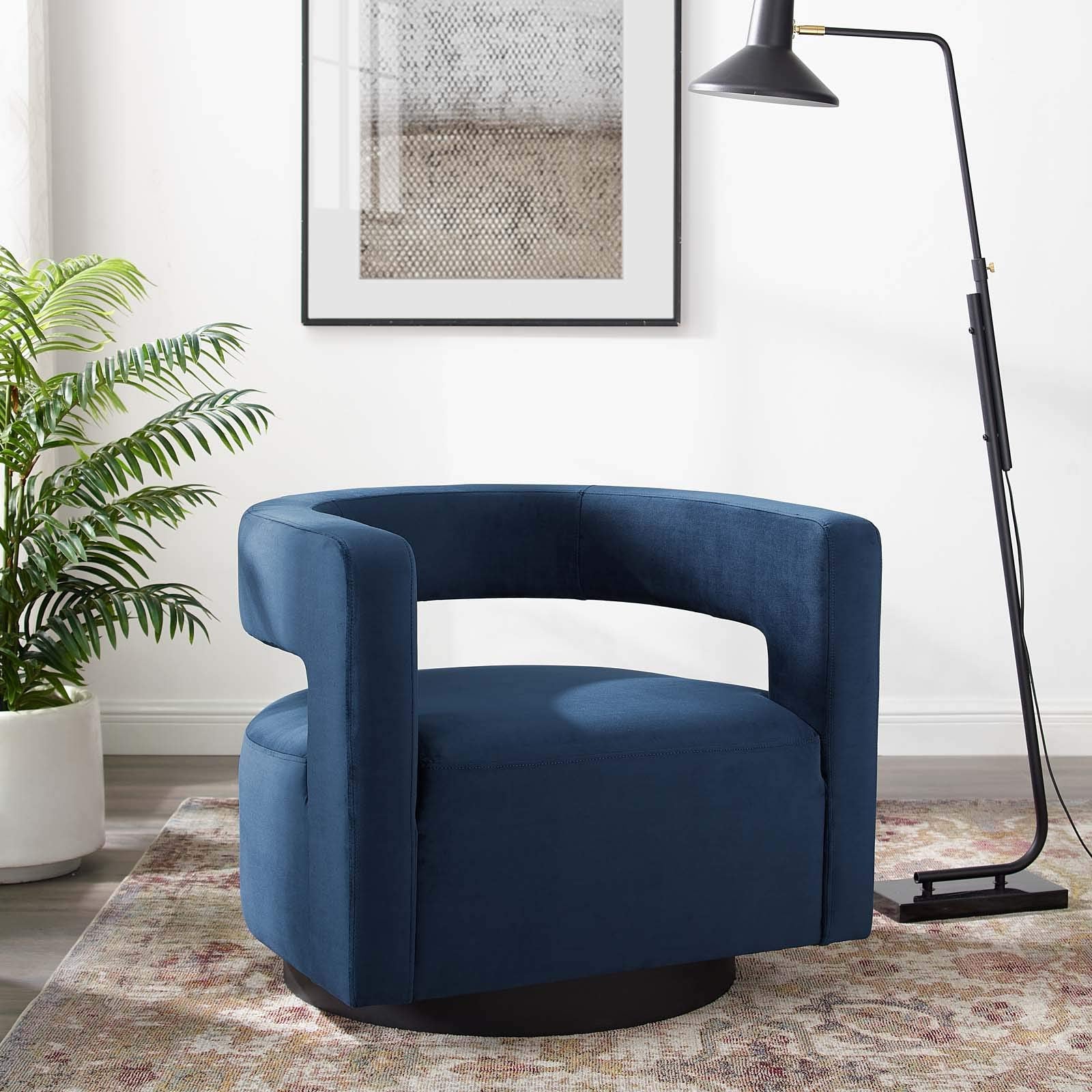 Modway Spin armchairs, Midnight Blue