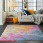 Nourison Passion Sunburst 3'9'' X 5'9'' Area-Rug, Modern, Abstract, Easy-Cleaning, Non Shedding, Bed Room, Living Room, Dining R