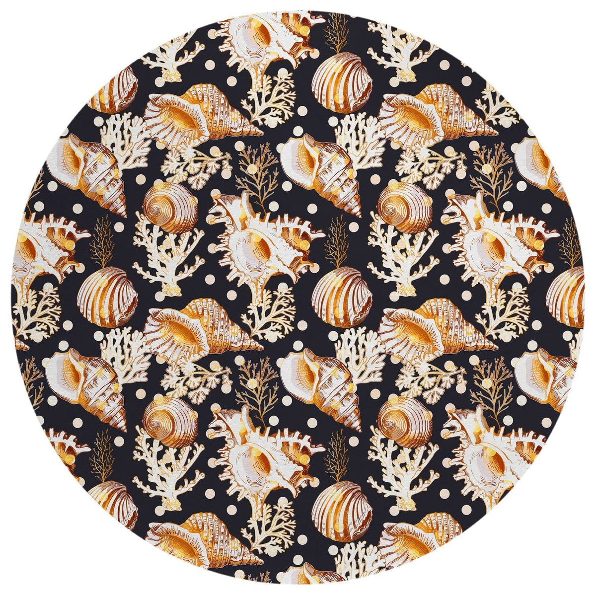 Seabreeze Sz6 Black Coastal Rug Round 8' X 8'