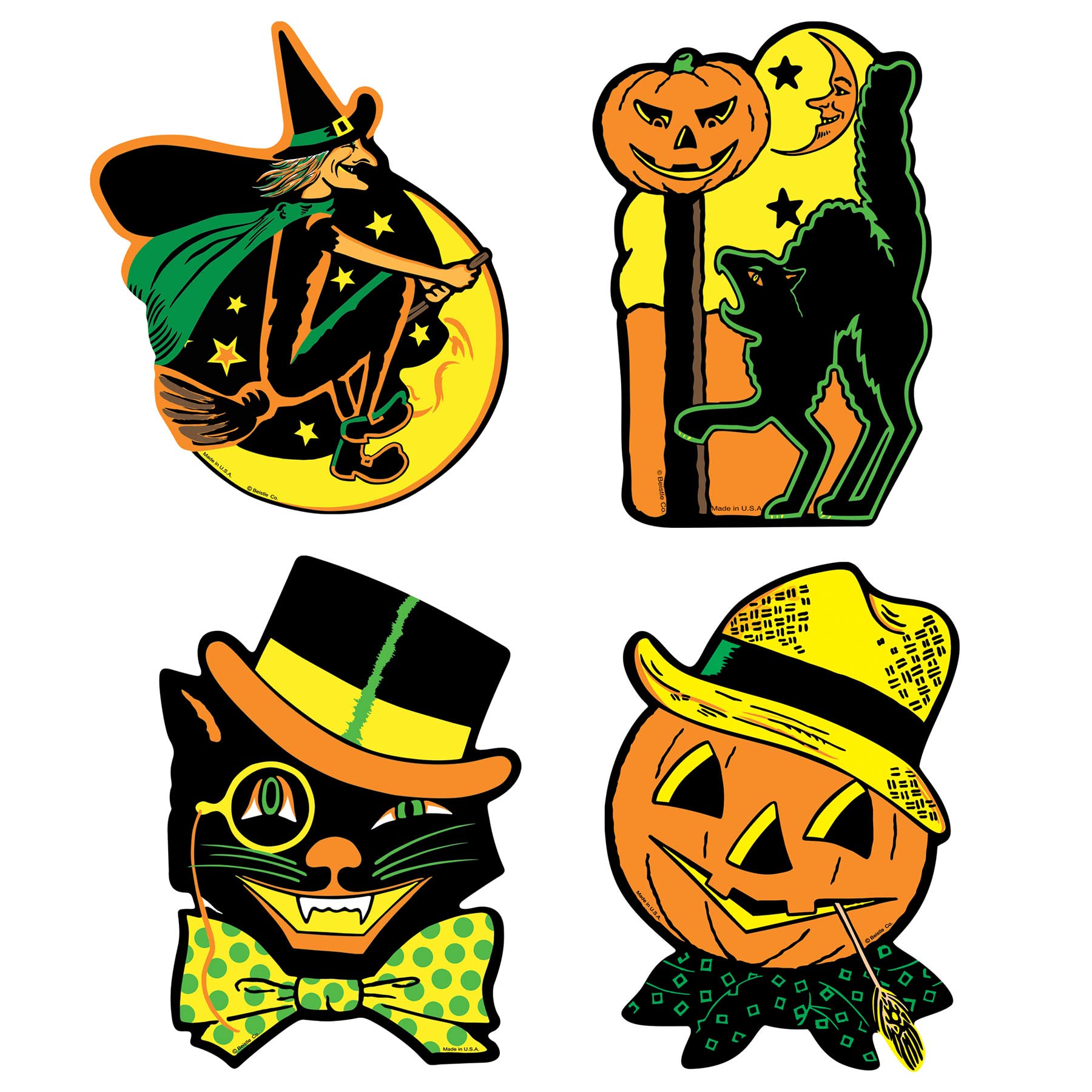 Beistle Packaged Halloween Cutouts - Multicolor, 8.5 - 9.25 Size, Perfect for Halloween Decorations and Parties