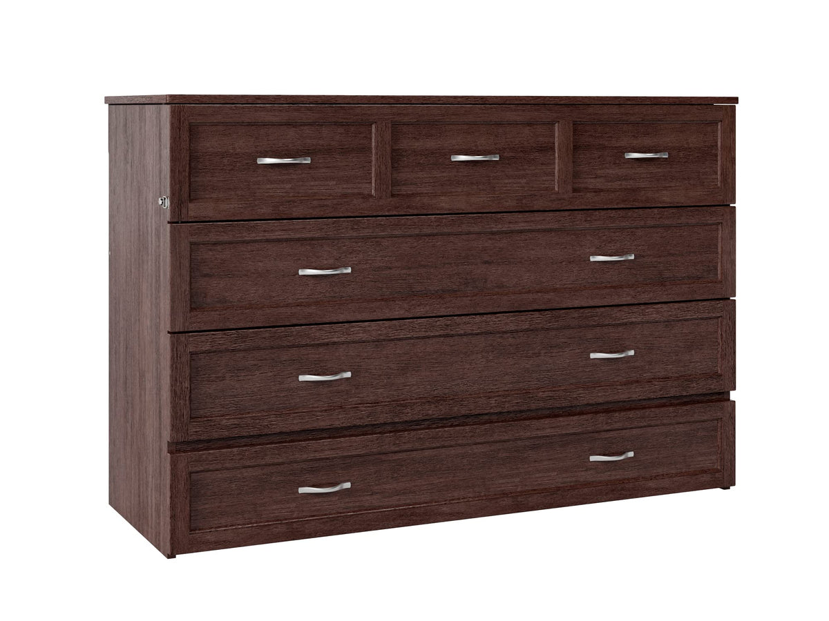 Afi Deerfield Murphy Bed Chest With Charging Station, Queen, Burnt Amber