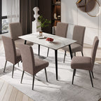 Genina Waterproof Dining Room Chair Covers Stretch Parsons Chair Slipcovers For Dining Room Kitchen Chair Protector Cover, Removable, Washable (2, Pattern1-Taupe)