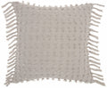 HomeRoots Grey Cotton Tassel Detailed Gray Throw Pillow