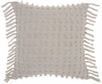 HomeRoots Grey Cotton Tassel Detailed Gray Throw Pillow