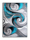 Flash Furniture Tellus Collection Ocean Wave Patterned Area Rug - Turquoise Olefin Fibers With Jute Backing - 8' X 10' - Entryway, Living Room, Bedroom