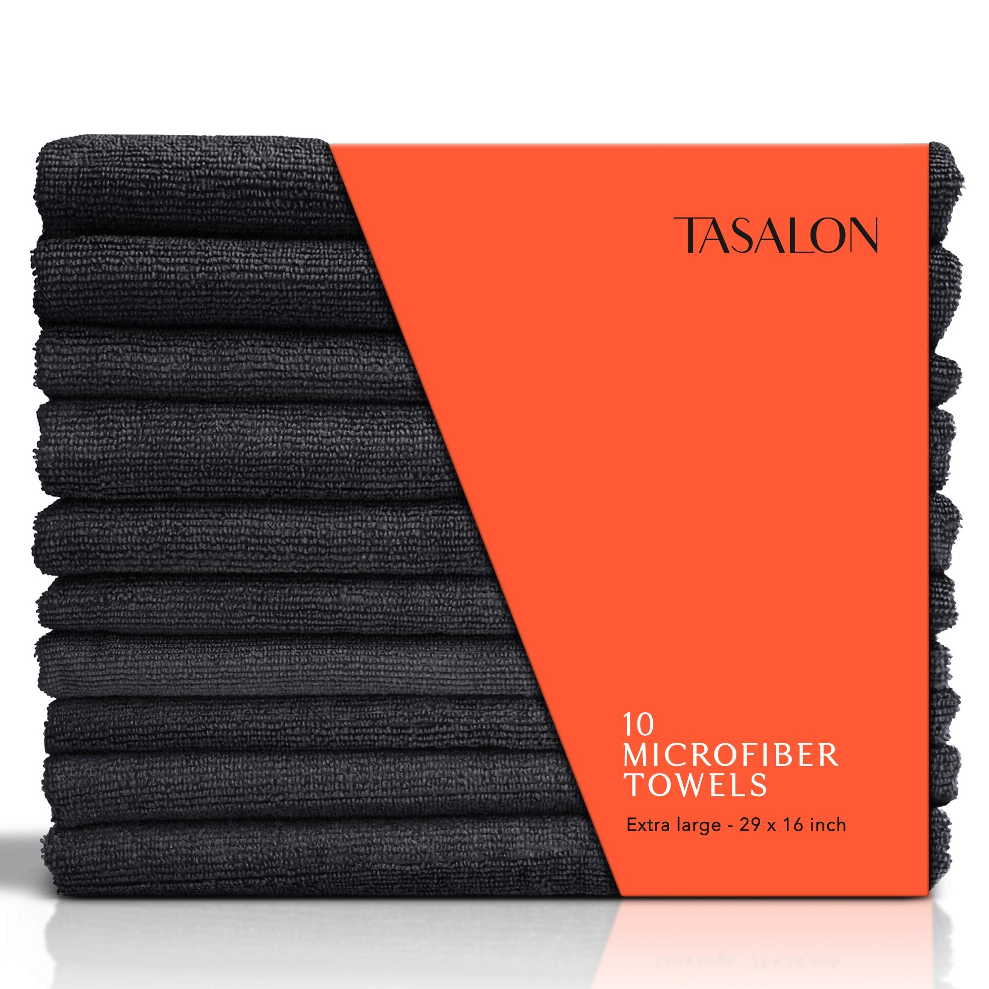 TASALON Microfiber Hair Towel - 10 Pack - Salon Towels - Quick Dry Microfiber Towels - 29 x 16 Inches Ultra-Soft Microfiber Towe