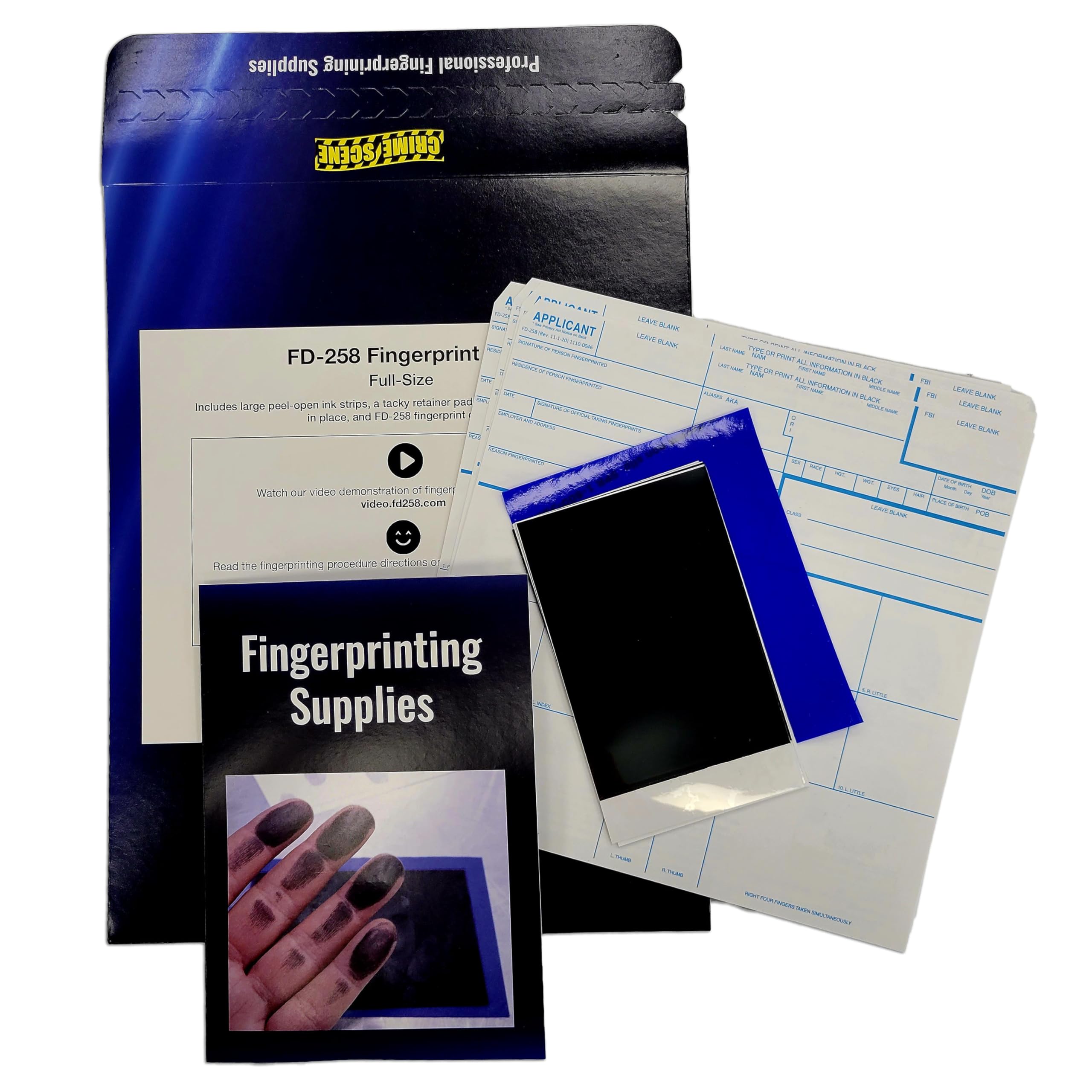 Fd-258 Fingerprint Kit: Five Cards, Ink And Directions For Use (Full)