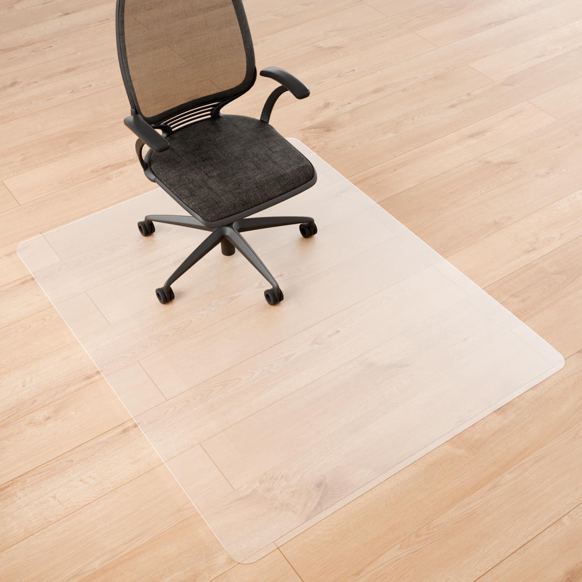 Naturei Office Chair Mat For Hard Floors, 60' X 48' Desk Clear Plastic Mat For Rolling Chairs, Under Desk Floor Protector For