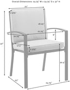 Crosley Furniture Kaplan 2-Piece Outdoor Chair Set, Dining Patio Chairs for Deck, Backyard, Oiled Bronze with Oatmeal Cushions
