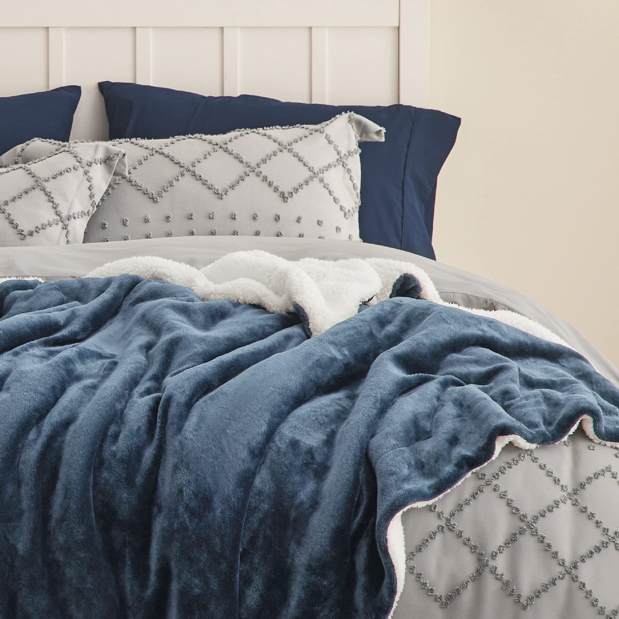 Bedsure Sherpa Fleece Throw Blanket For Couch - Thick And Warm Blanket For Winter, Soft Fuzzy Plush Throw Blanket For All Season