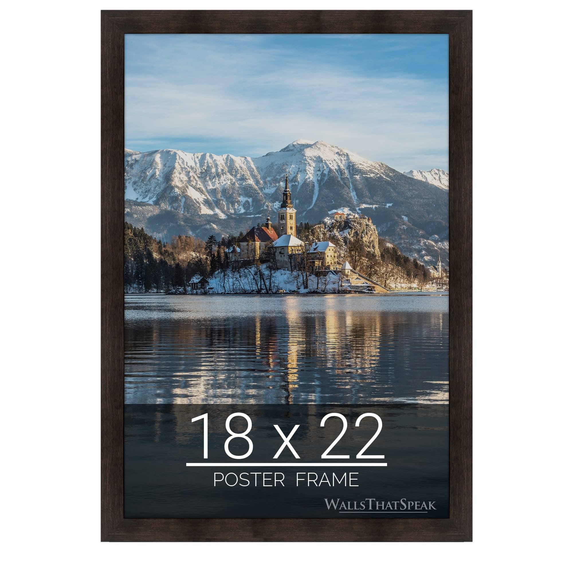 wallsthatspeak 18x22 Espresso Brown Picture Frame for Puzzles Posters Photos or Artwork