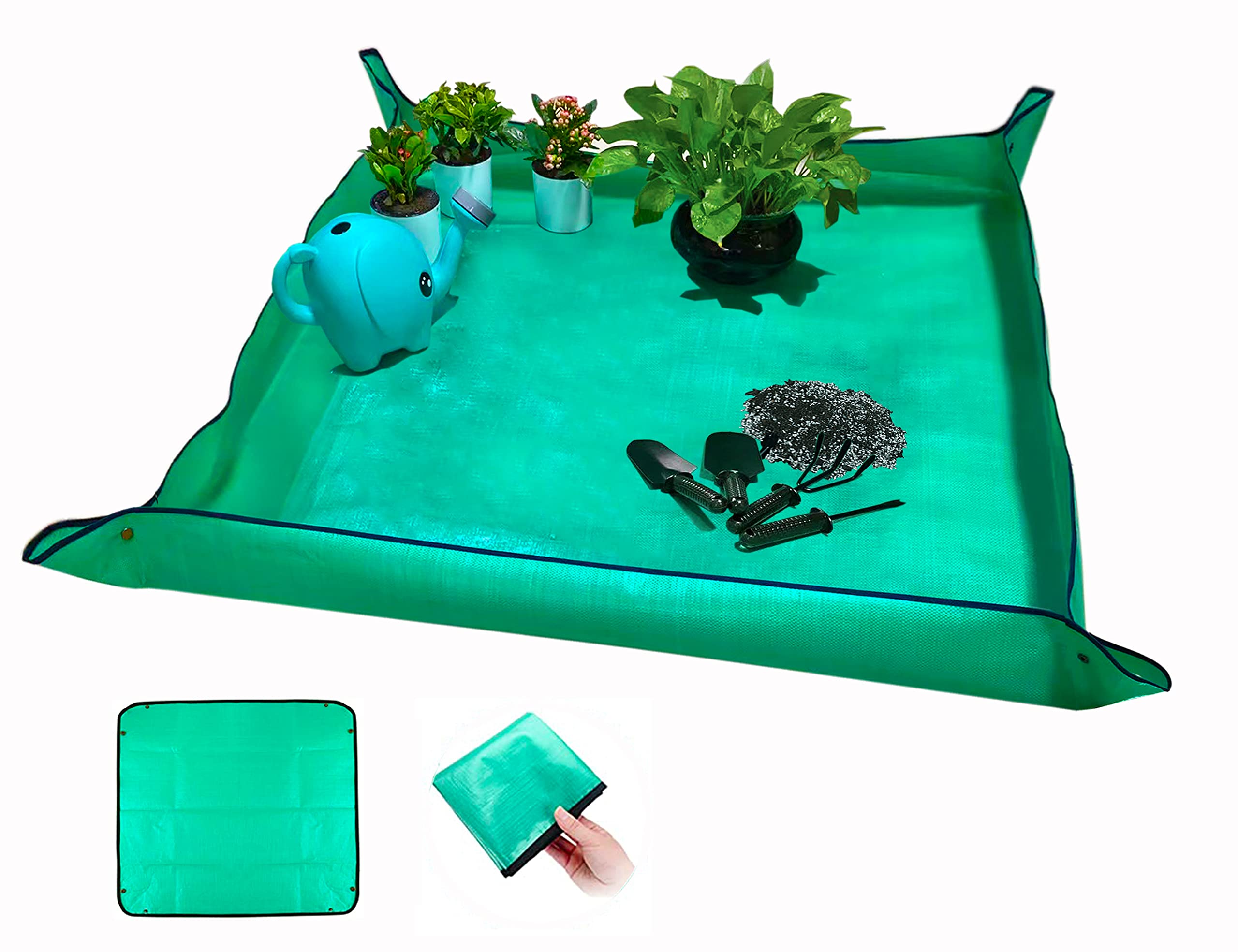 39.4' X 39.4' Large Plant Repotting Mat For Indoor Plants, Portable And Foldable Gardening Mat, Waterproof Transplanting Potti