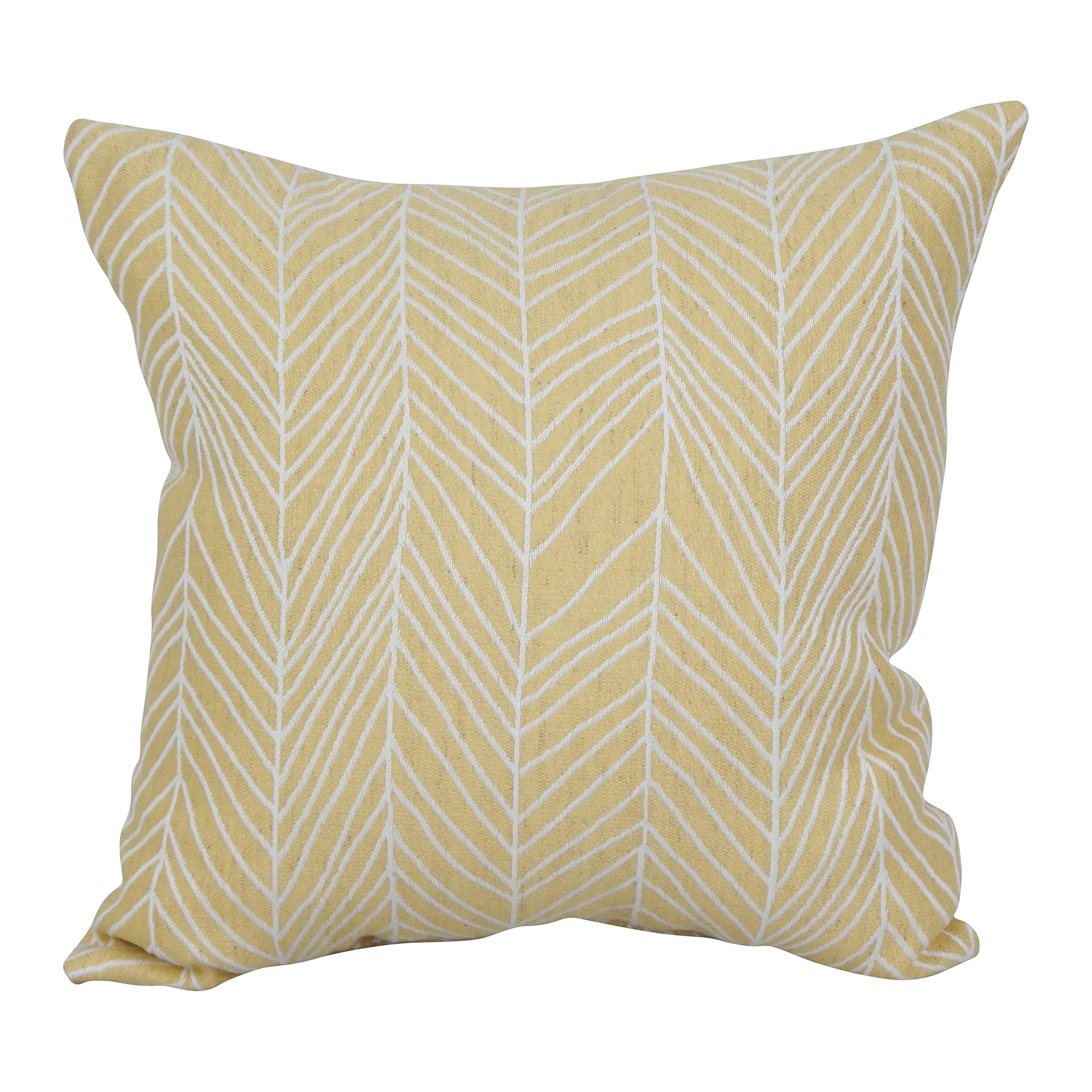 Blazing Needles Square Polyester Jacquard Throw Pillow, 17", Demeter Lemona