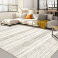 Nakagishi Area Rug 6x9 Living Room: Washable Boho Large Neutral Soft Farmhouse Rugs Stain Resistant Modern Indoor Floor Non-Slip