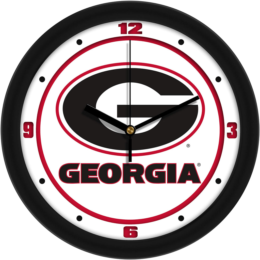 Georgia Bulldogs 11.5'' Wall Clock - Traditional Team Logo - Silent Non Ticking Movement