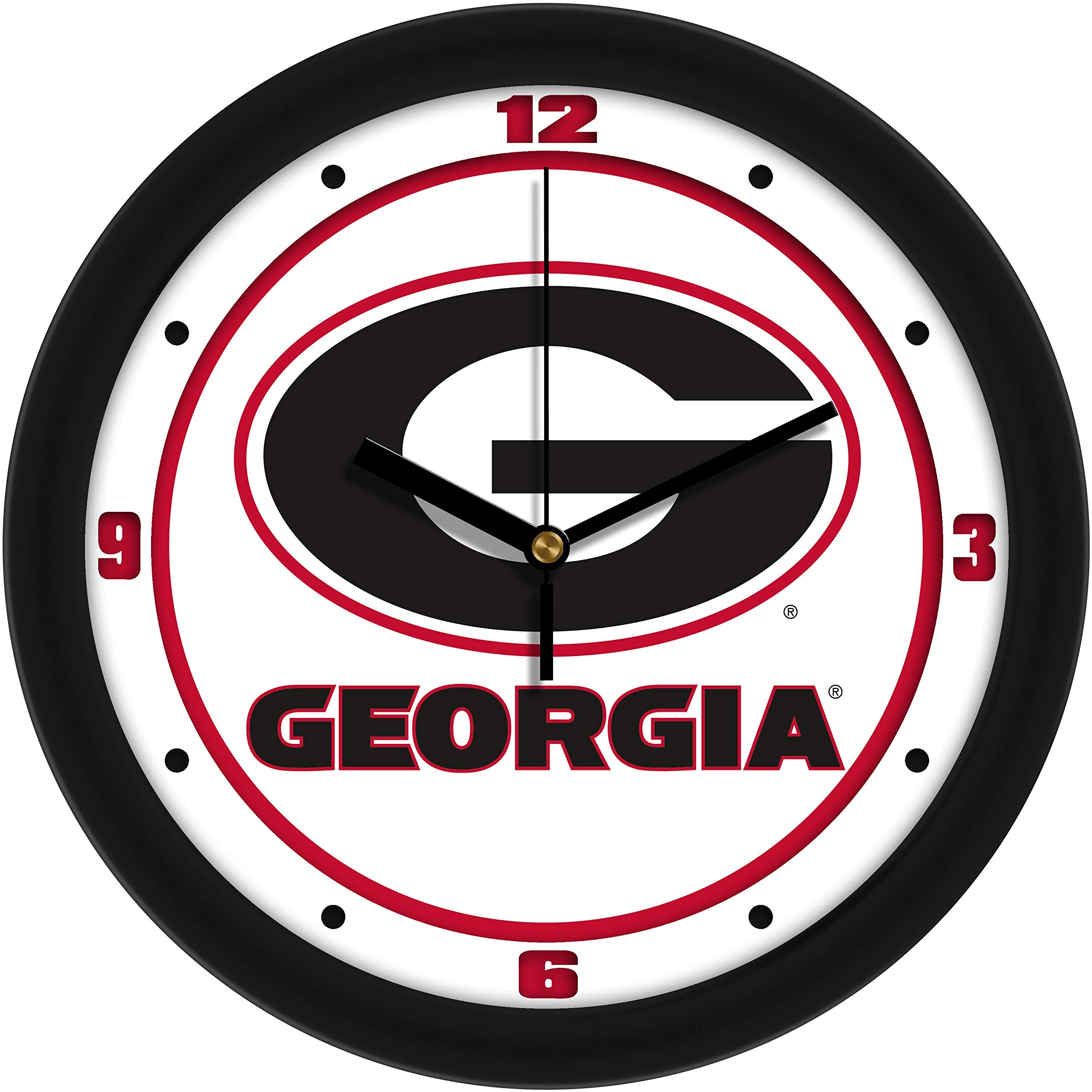 Georgia Bulldogs 11.5'' Wall Clock - Traditional Team Logo - Silent Non Ticking Movement