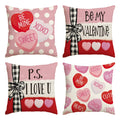 Avoin Colorlife Be My Valentine Red Candy Heart Throw Pillow Covers, 18 X 18 Inch Valentine Stripes Wedding Cushion Case Decorat